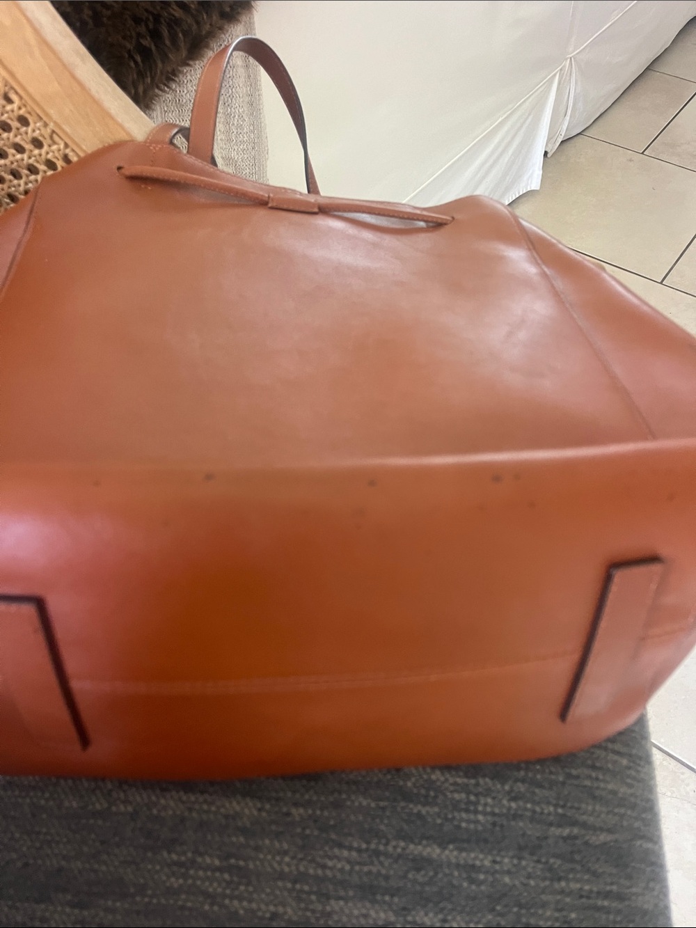 Ralph Lauren medium Andie chestnut color supple full grain leather shoulder bag - Picture 9 of 11